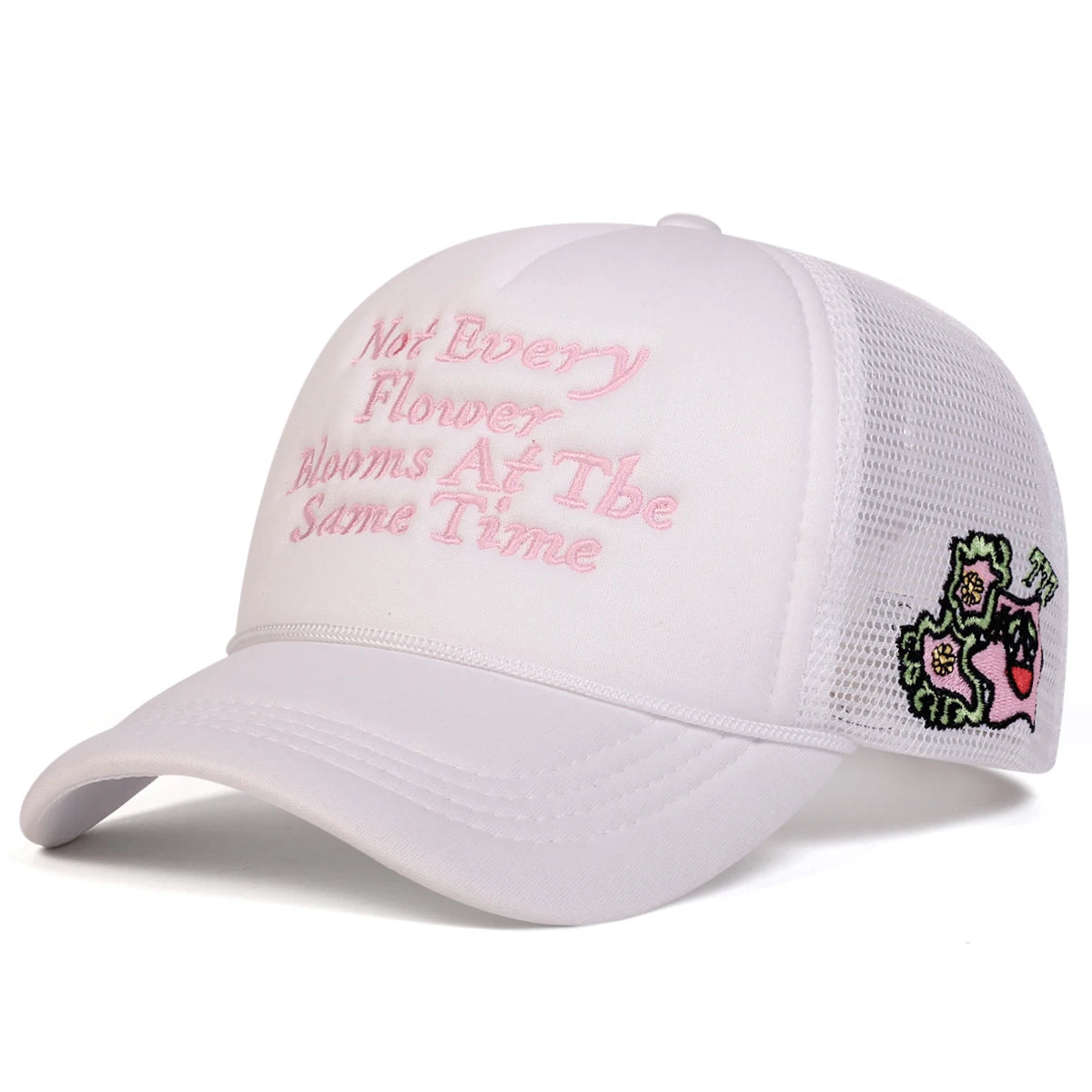 Blossoming Flowers – Embroidered Fitted Cap