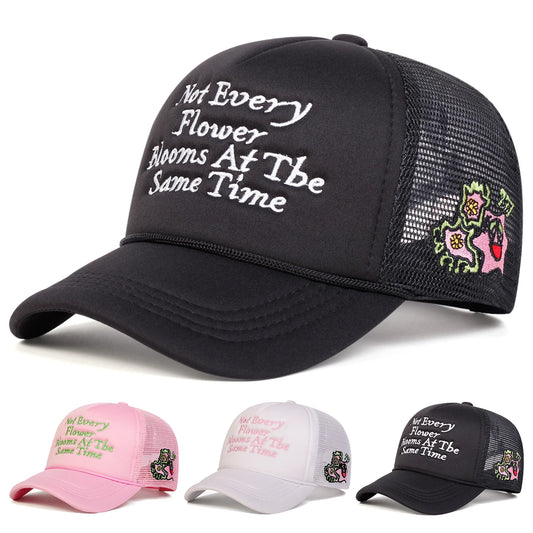 Blossoming Flowers – Embroidered Fitted Cap