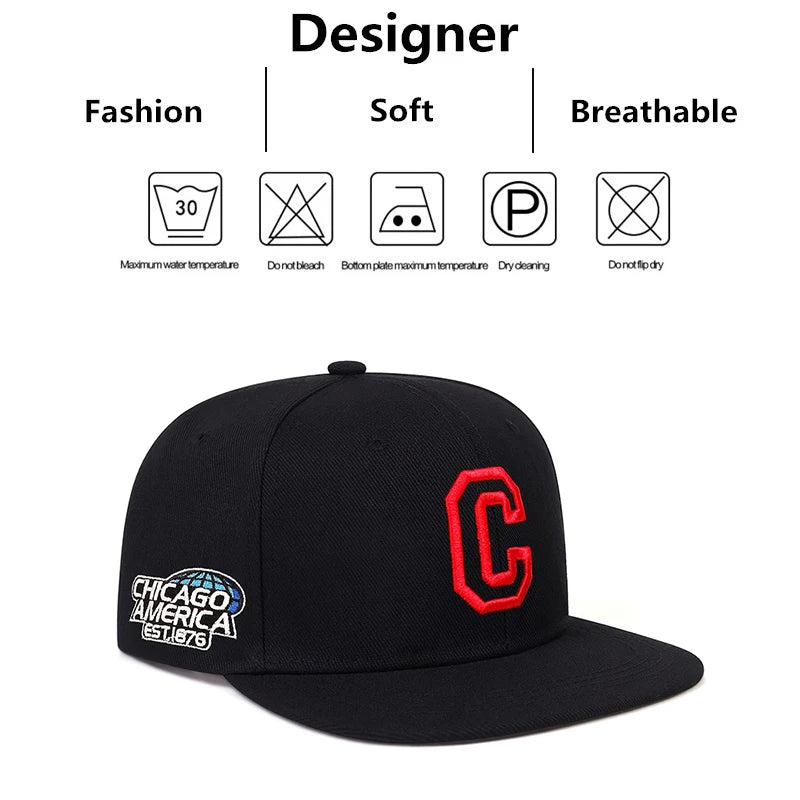 Chicago C – Embroidered Snapback Cap