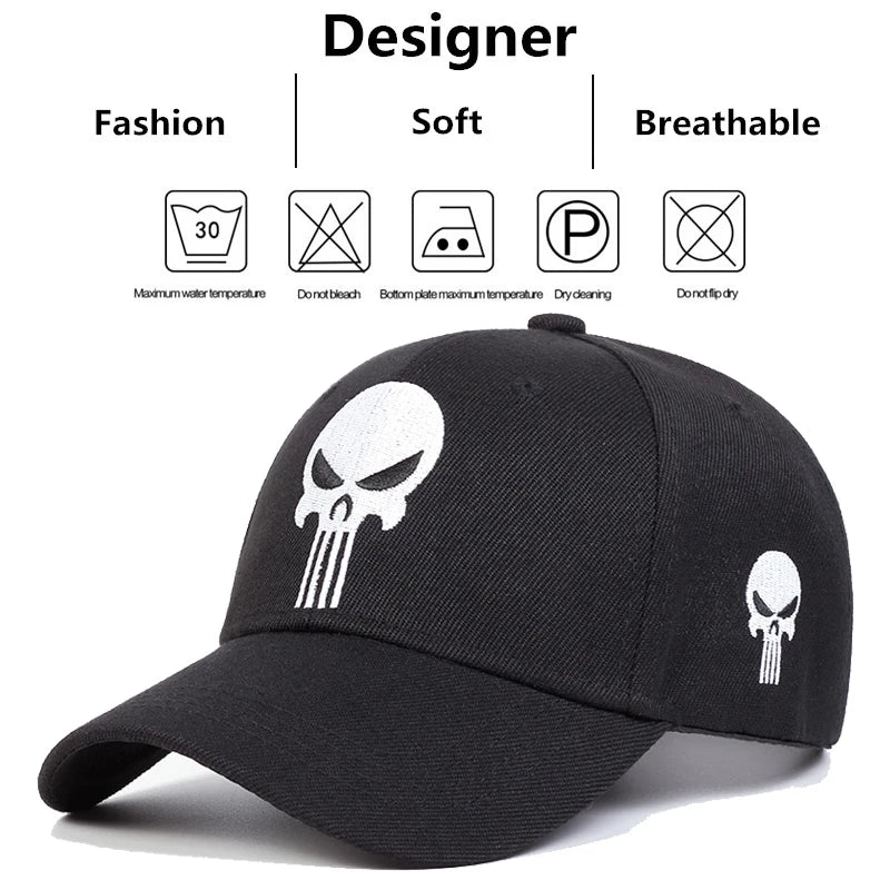 The Punisher-Embroidered Fitted Cap