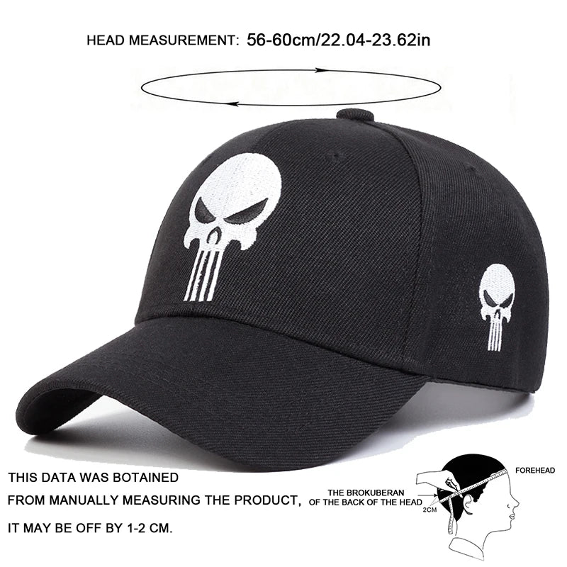 The Punisher-Embroidered Fitted Cap