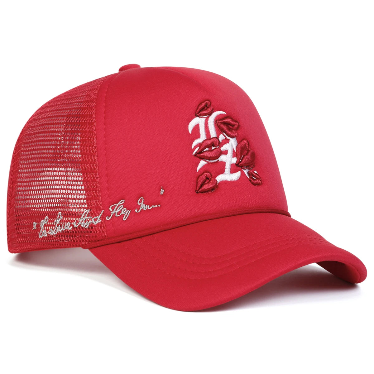 A Love Embroidered Fitted Cap – West Coast Vibes