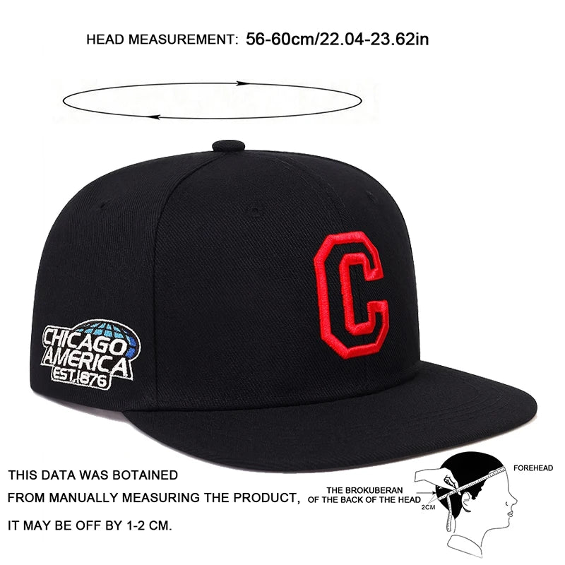 Chicago C – Embroidered Snapback Cap